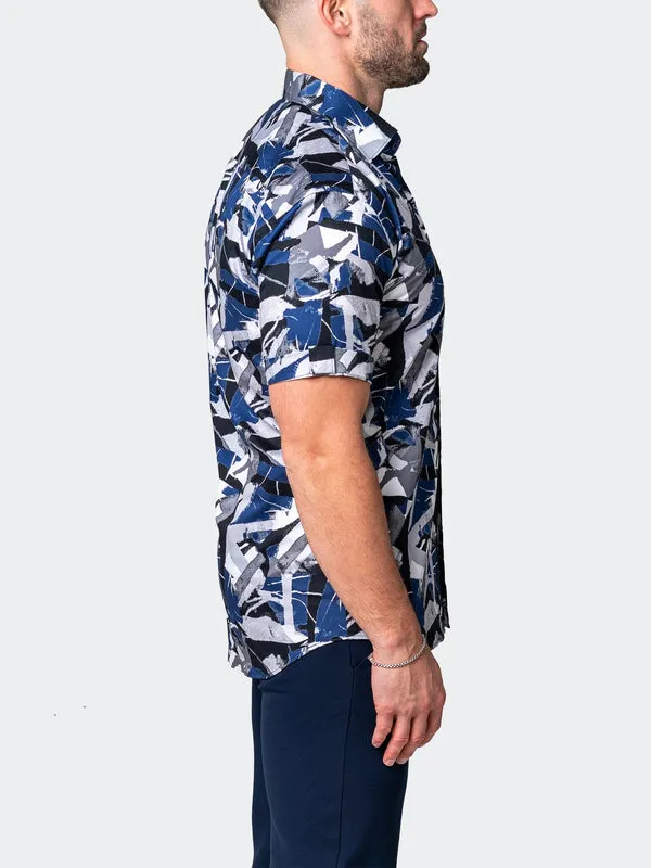 Maceoo Stretch Short-Sleeve Shirt | Galileo Retroactive Blue