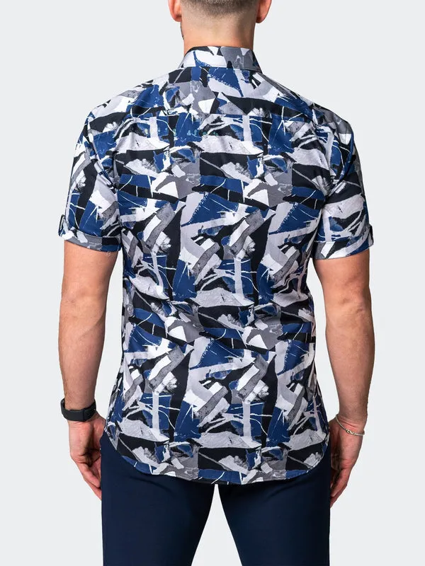 Maceoo Stretch Short-Sleeve Shirt | Galileo Retroactive Blue