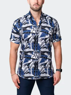 Maceoo Stretch Short-Sleeve Shirt | Galileo Retroactive Blue