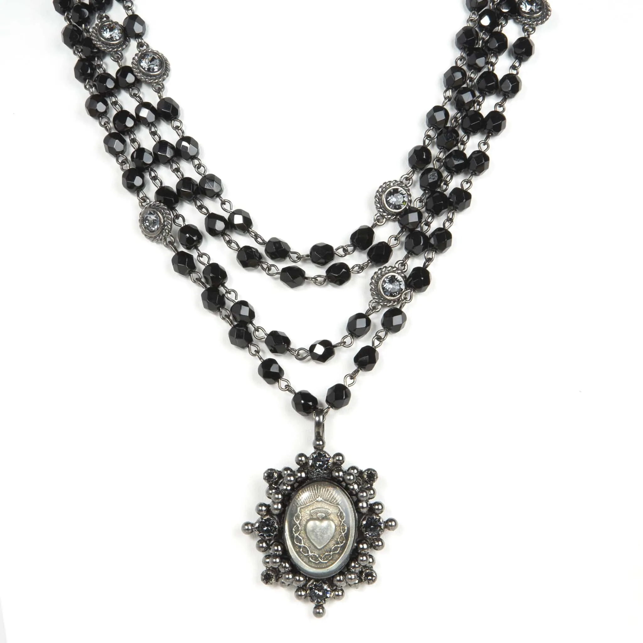 Magdalena - 6mm Crystal Jet Luxury Medallion