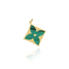 Malachite Luxe Flower Charm