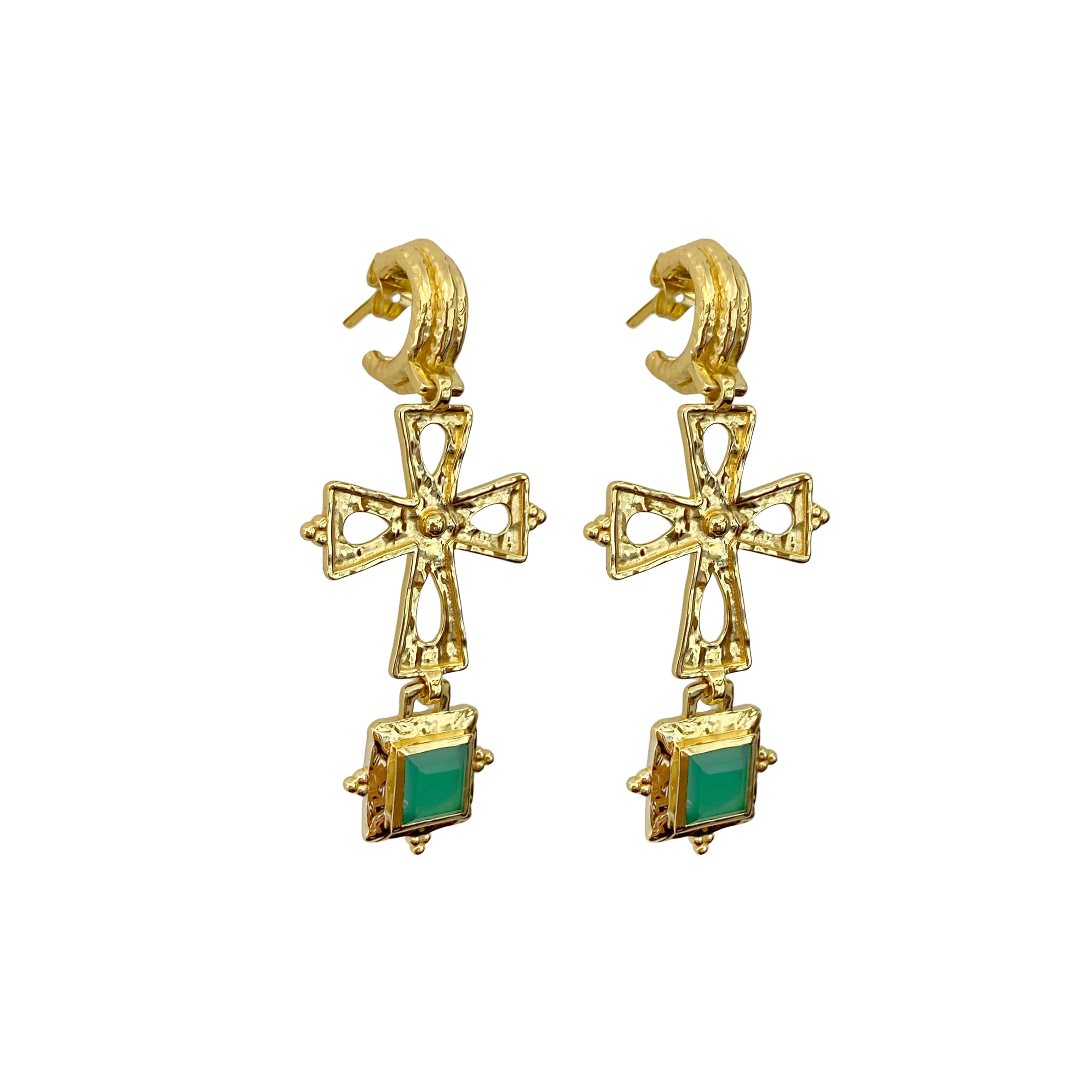 MARIA Earrings | Green Onyx