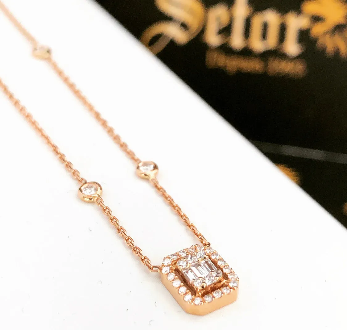 Melody Rose gold diamond necklace DN022