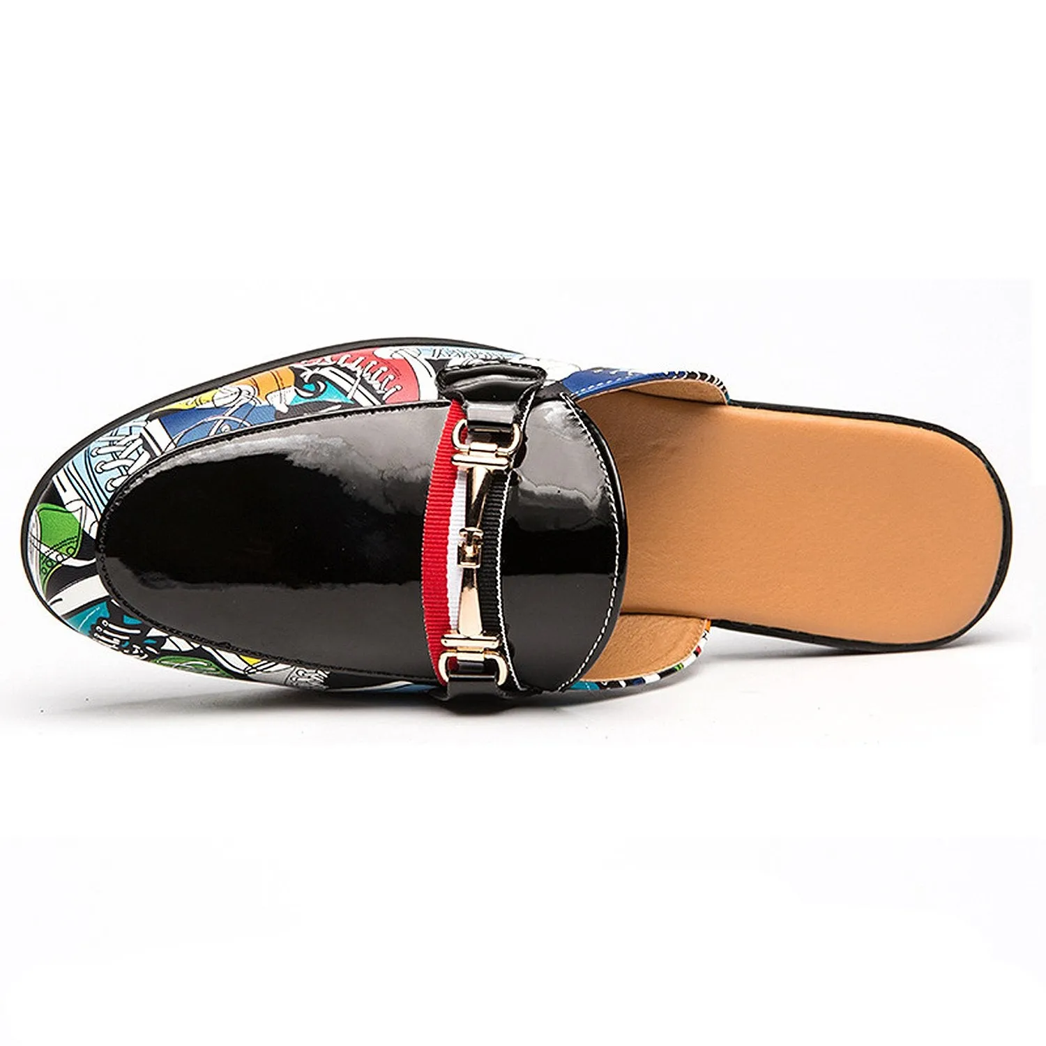 Men's Patent Leather Slippers Mules