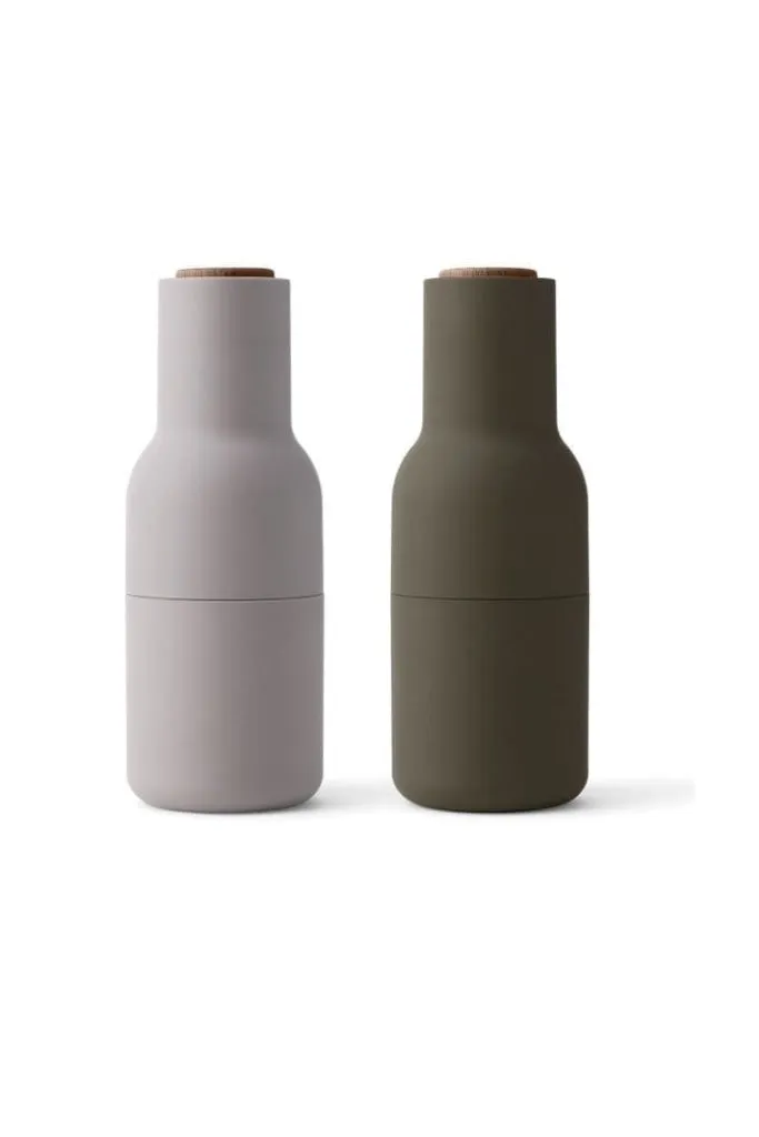 Menu - Salt & Pepper Bottle Grinders (set Of 2) - Green/beige & Walnut