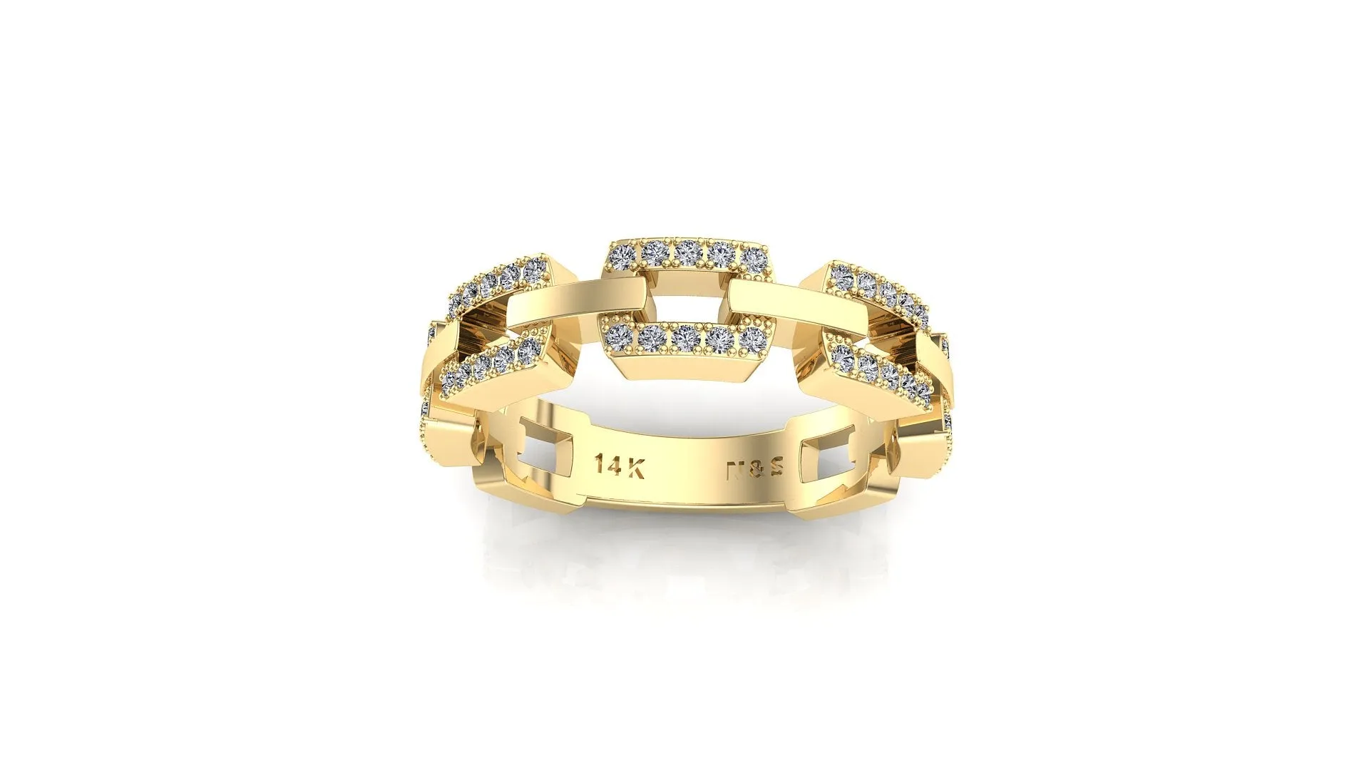 Mini Link w/ Me Diamond Full Link Band 14K Gold BAN086