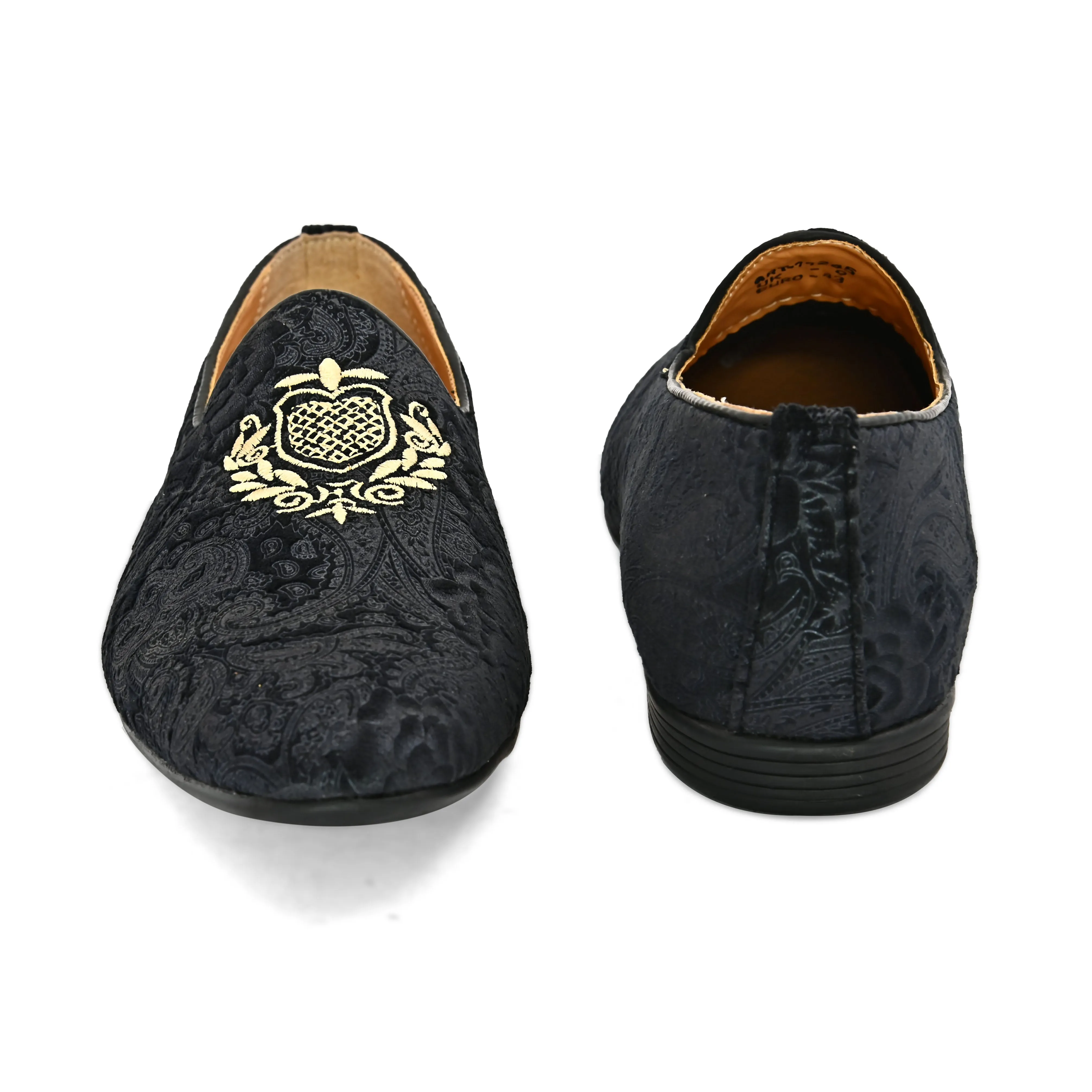 Mistry Black Embrodered Slip-Ons