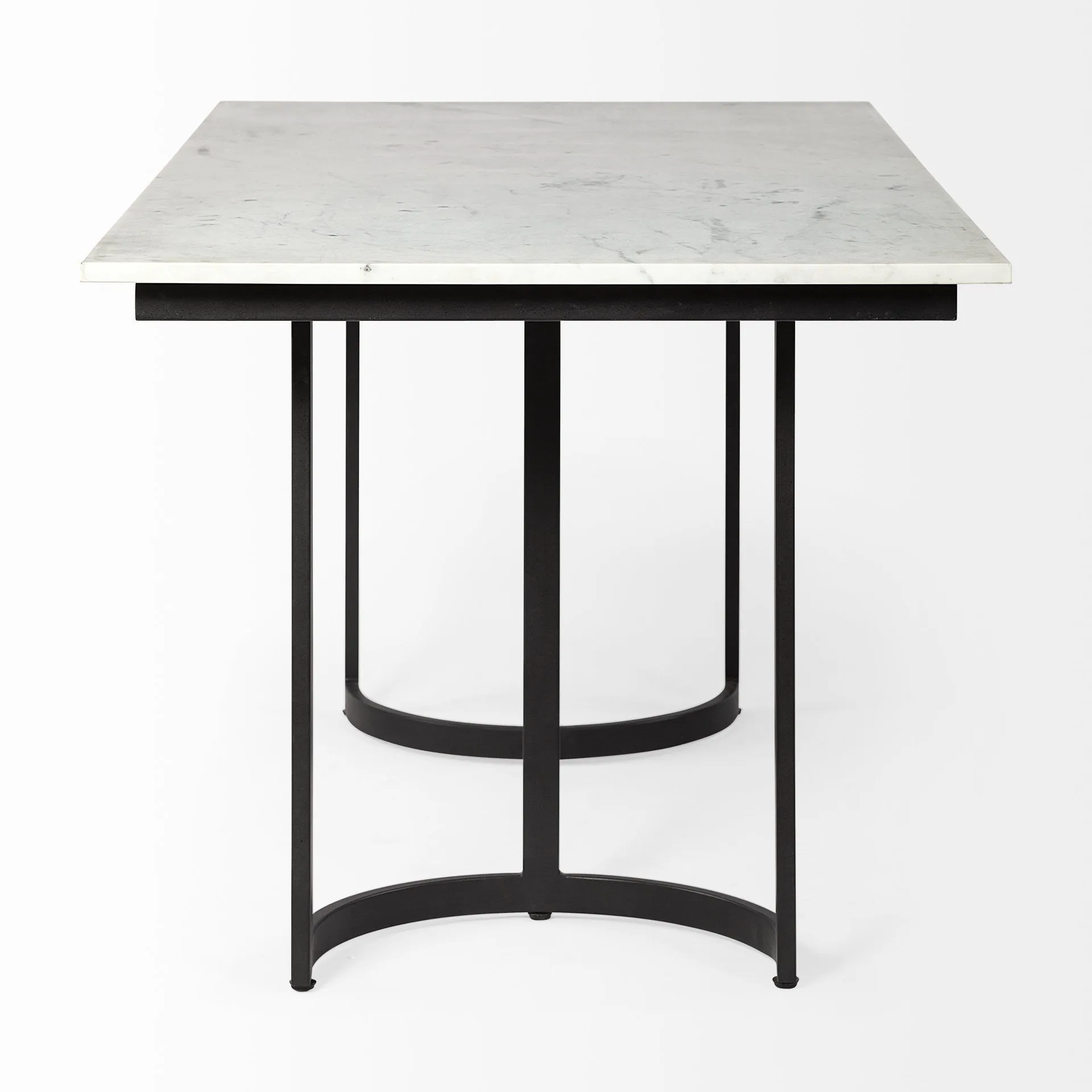 Modern Marble and Metal Dining Table