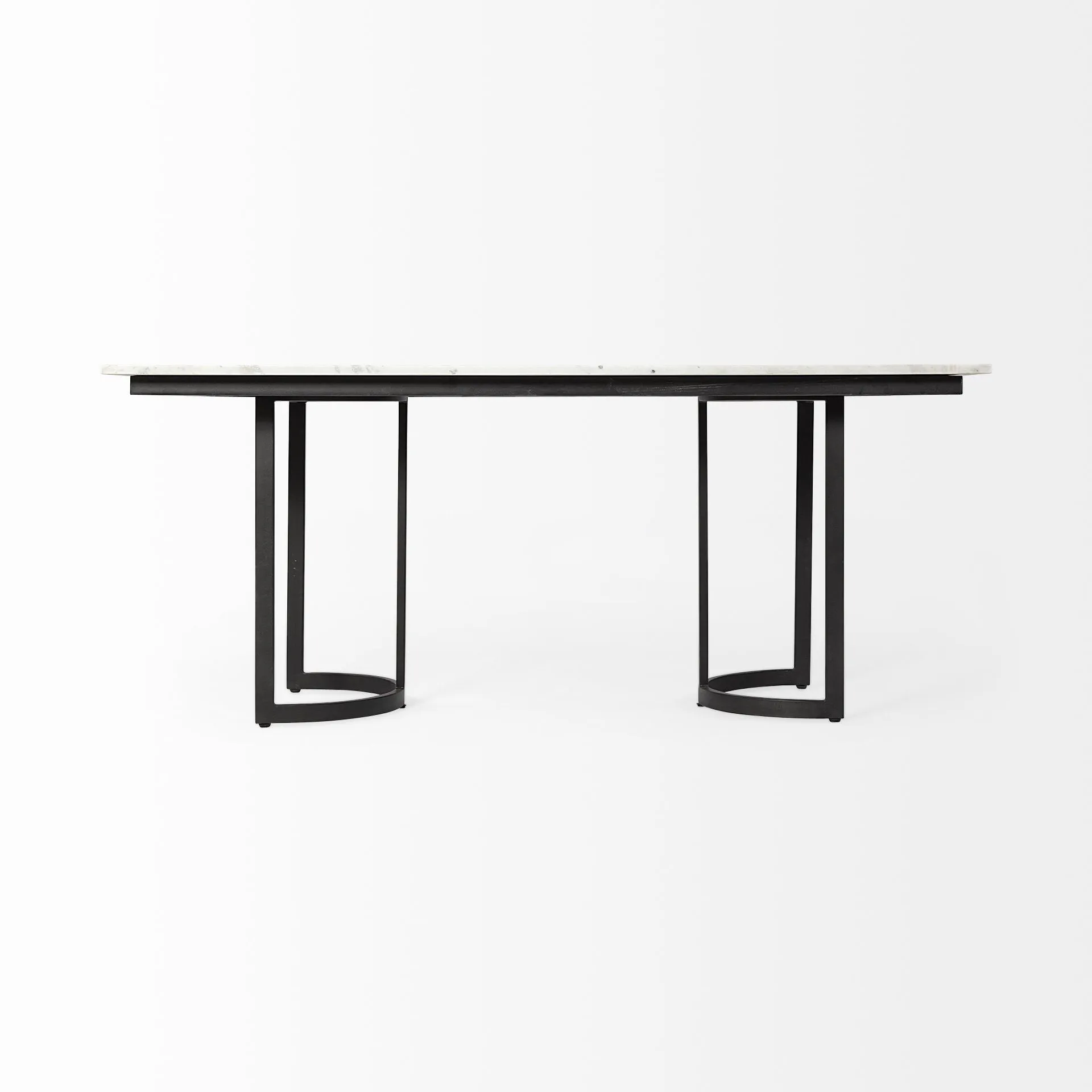 Modern Marble and Metal Dining Table