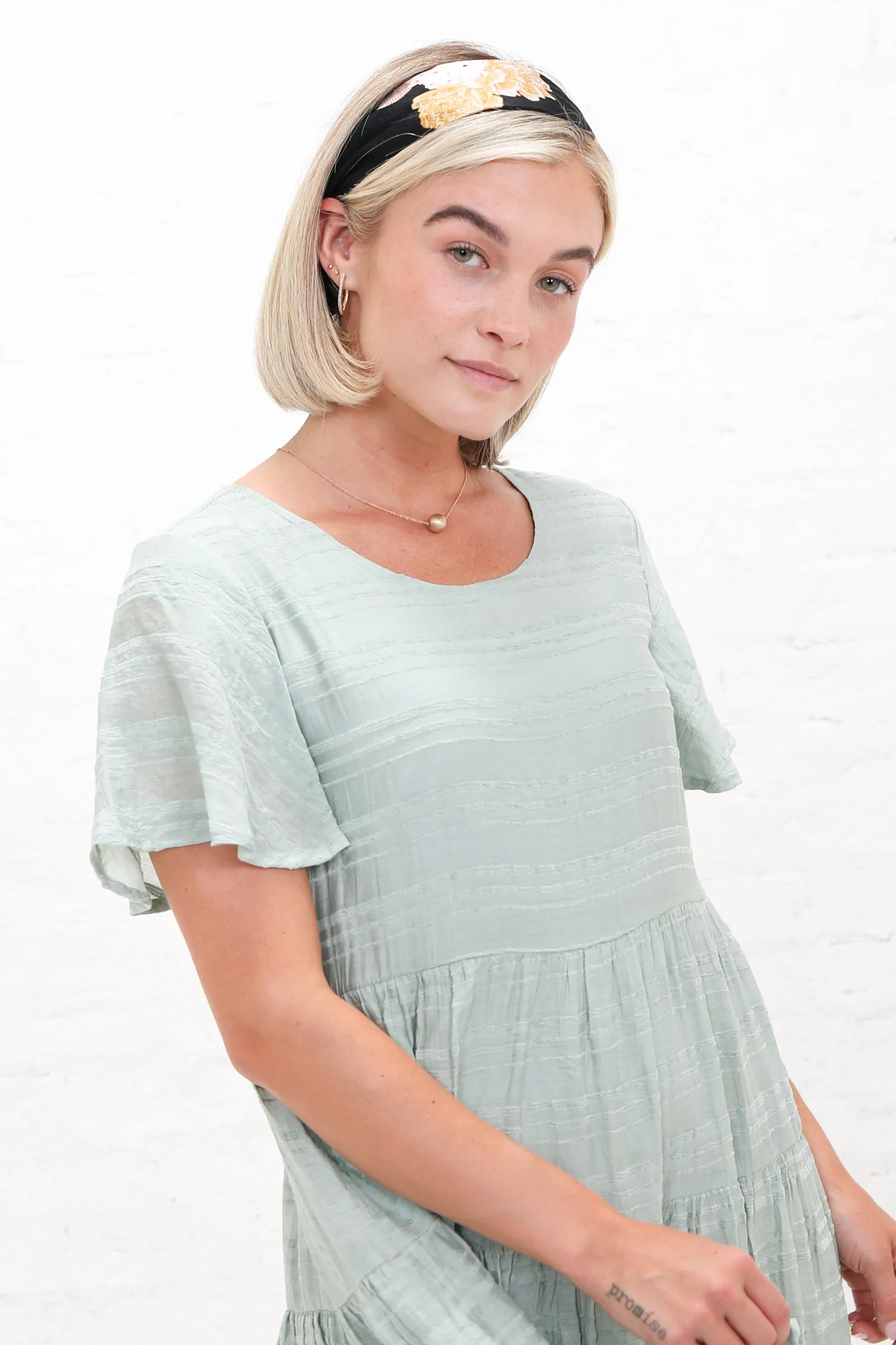 Morgan Flare Dress in Green Mist