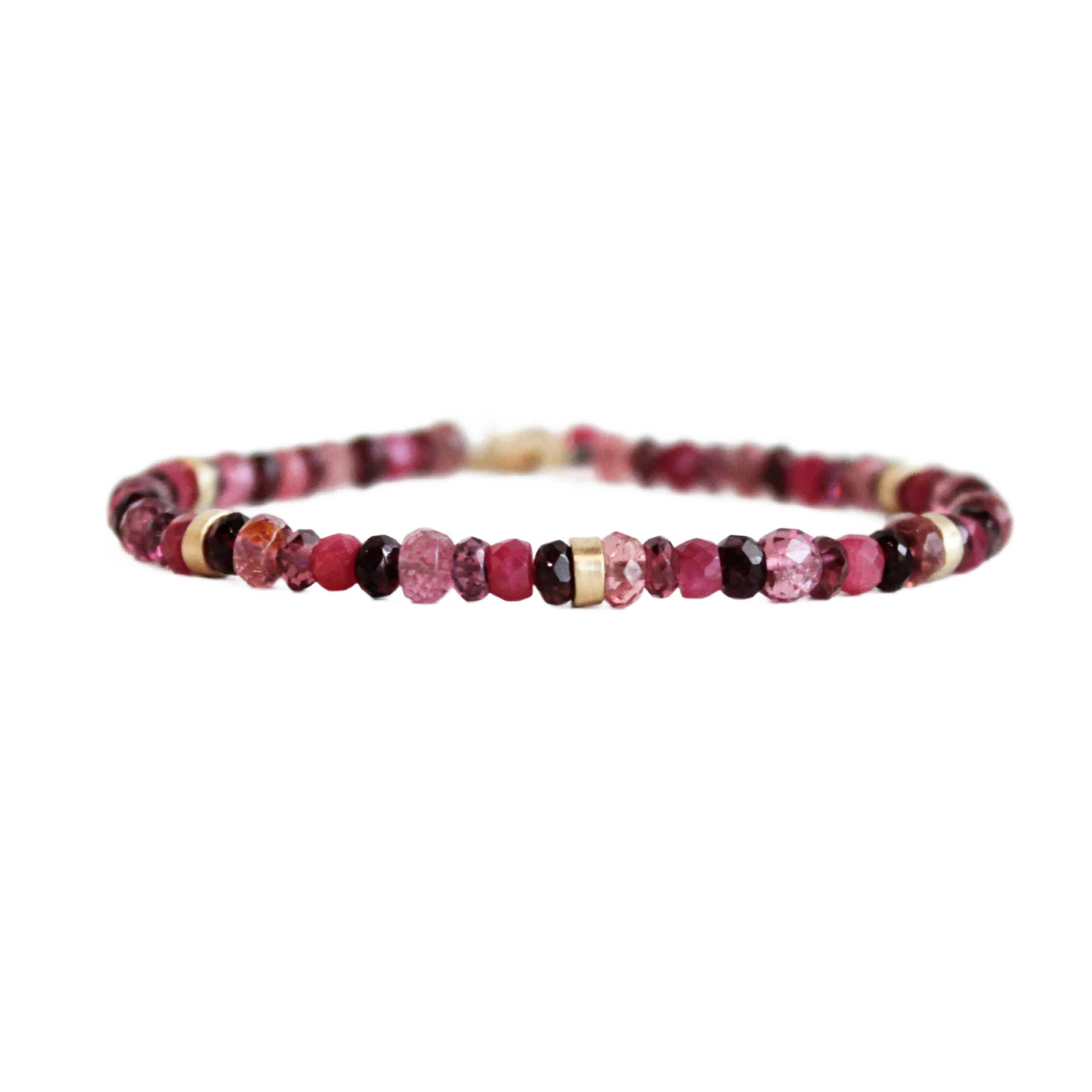 Multi-Faceted Gemstone Gold Bracelet