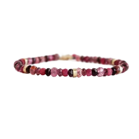 Multi-Faceted Gemstone Gold Bracelet