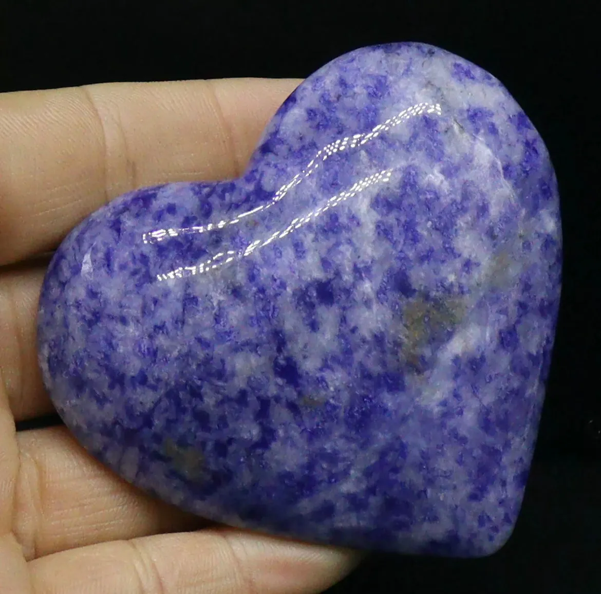 Natural Blue Spot Jasper semiprecious crystal gemstone heart figurine