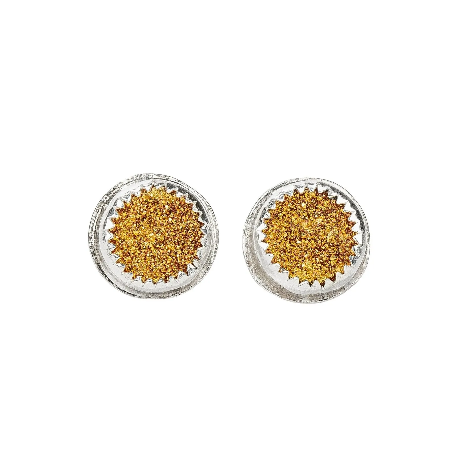 No. 1 Gold Druzy Quartz Earrings