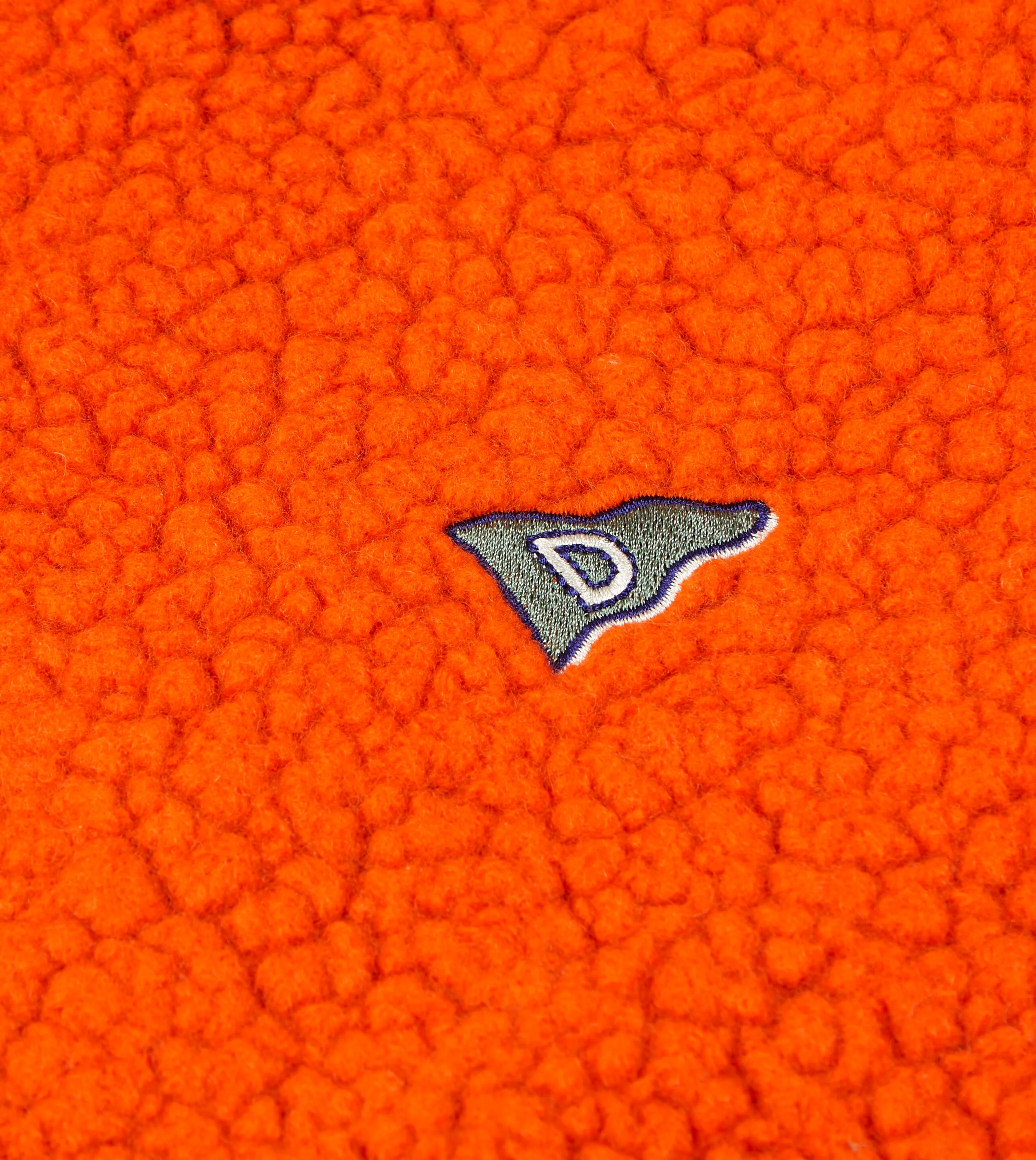 Orange Boucle Wool Zip Fleece Jacket