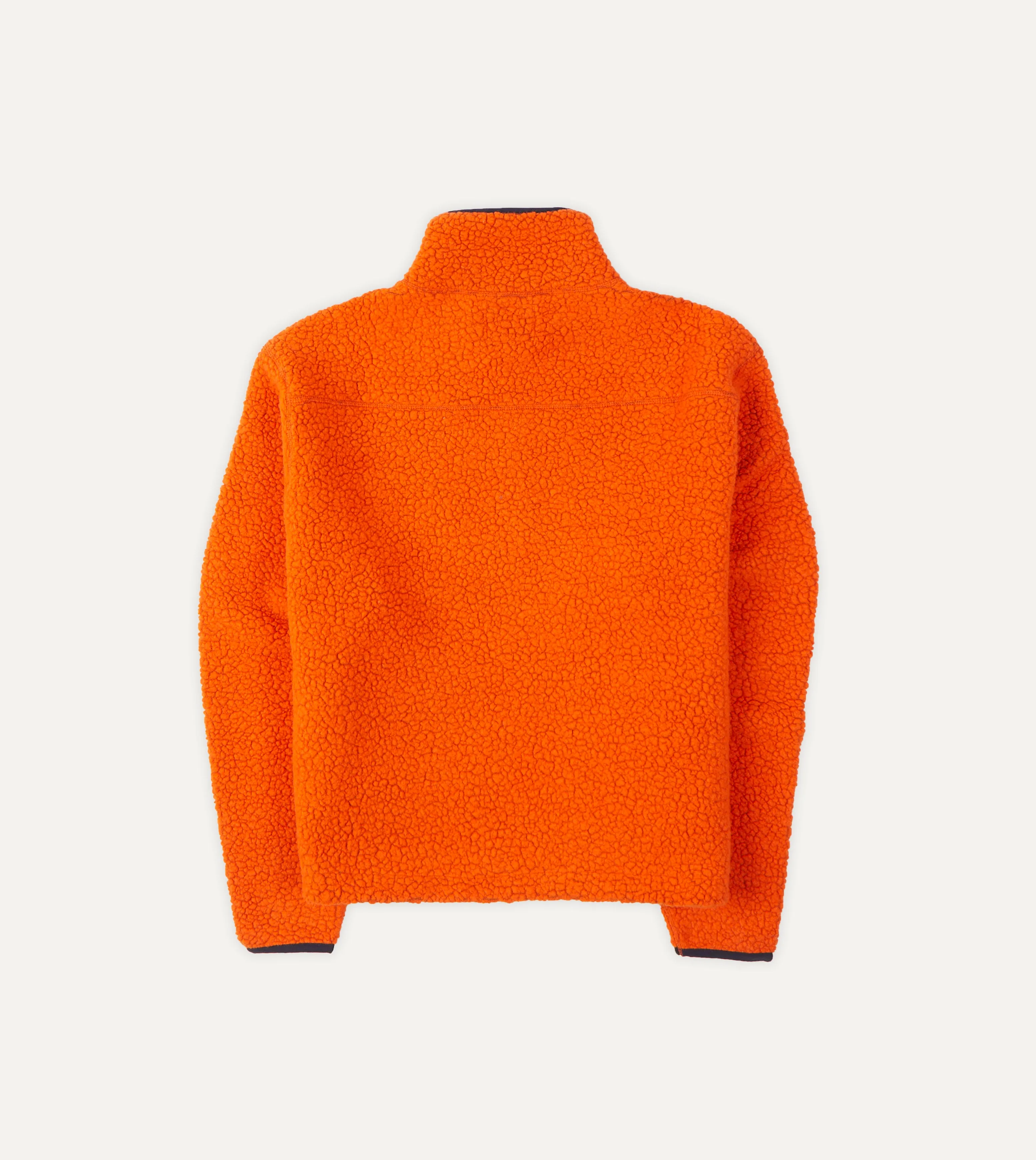 Orange Boucle Wool Zip Fleece Jacket