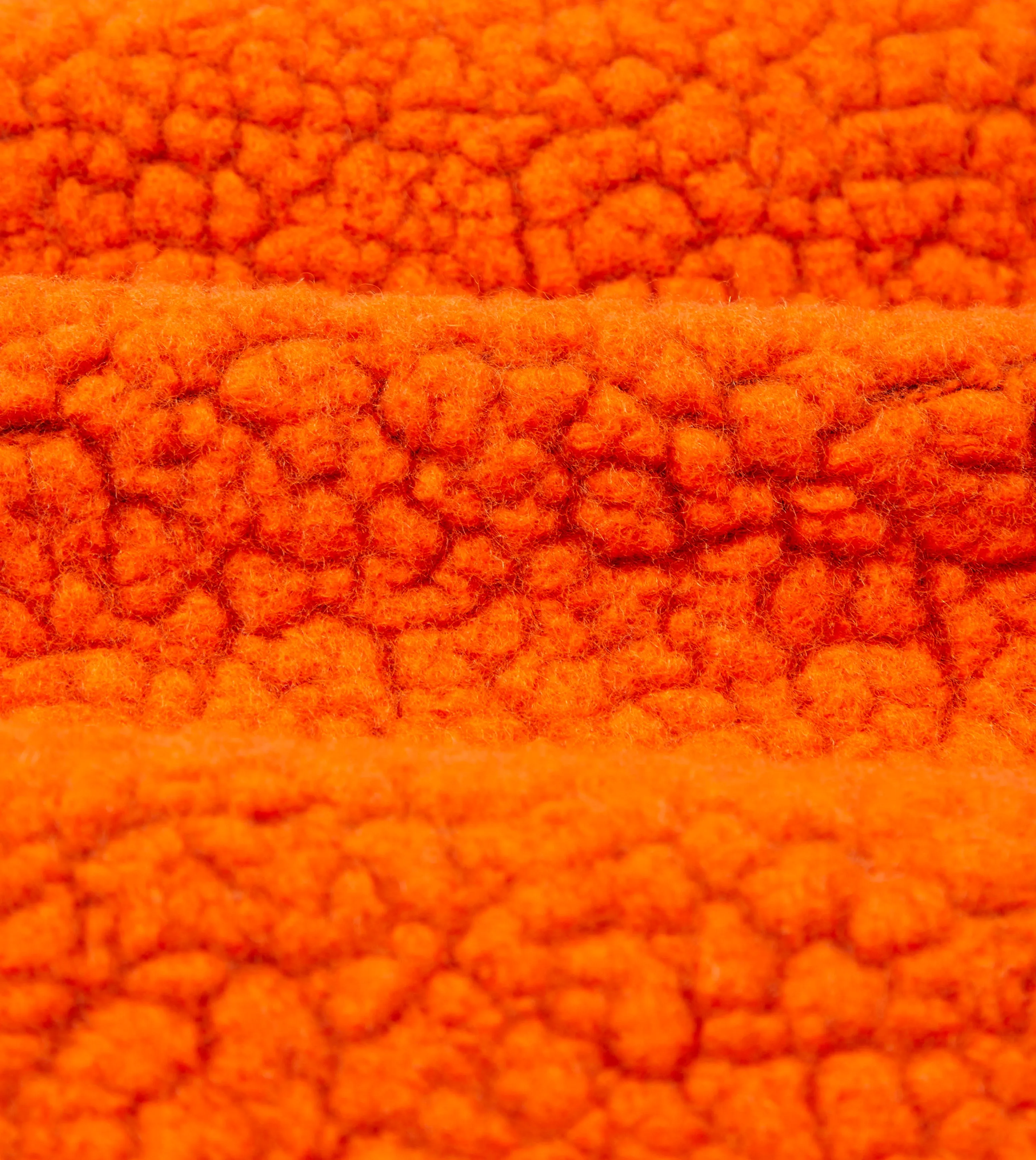 Orange Boucle Wool Zip Fleece Jacket