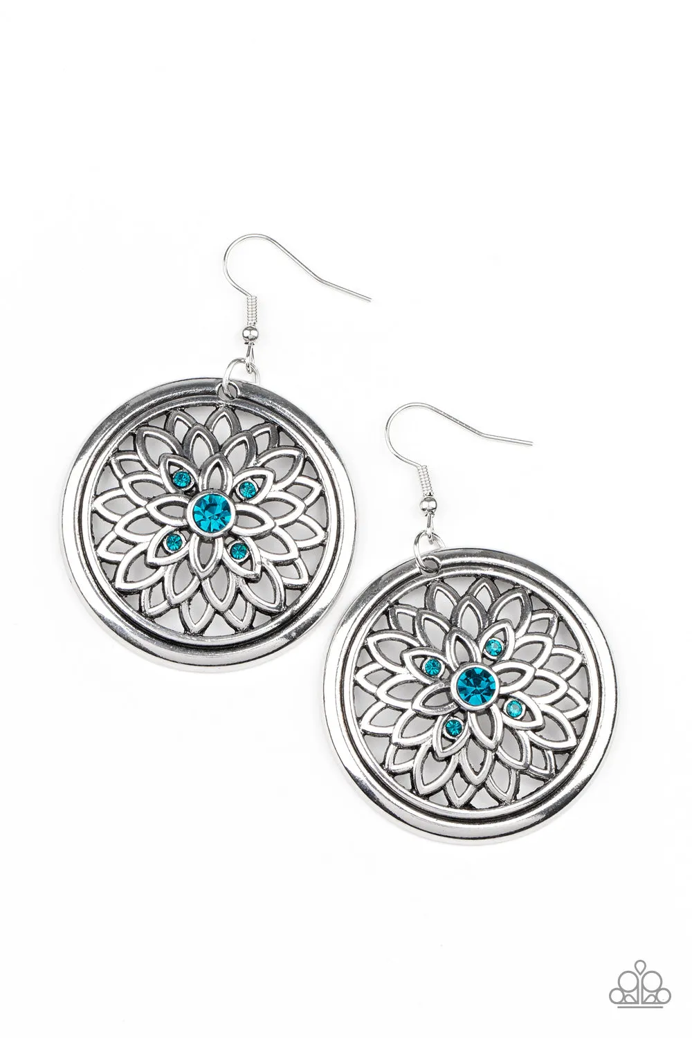 Paparazzi Earring ~ Mega Medallions - Blue