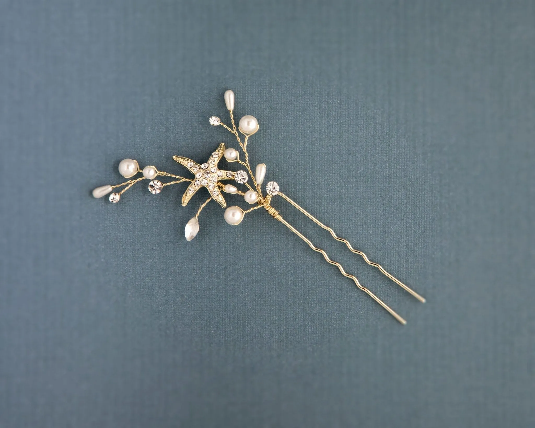 Pearl and Starfish Hair Pin