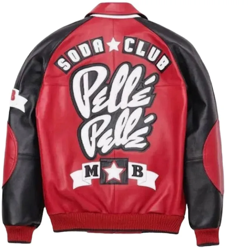 Pelle Pelle Classic Soda Club Plush Jacket (Red/Black)