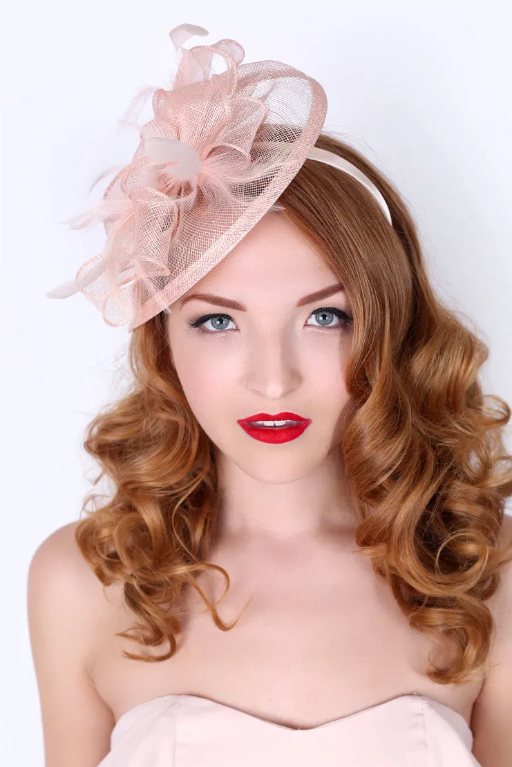 Penny Fascinator - Nude Pink