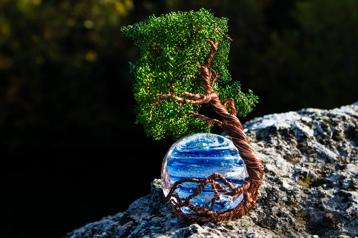 Ponderosa Tree Of Life with Bubble Twist Orb Infused with Cremains