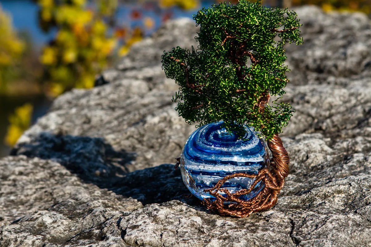 Ponderosa Tree Of Life with Bubble Twist Orb Infused with Cremains