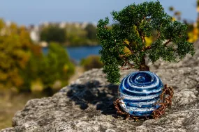 Ponderosa Tree Of Life with Bubble Twist Orb Infused with Cremains