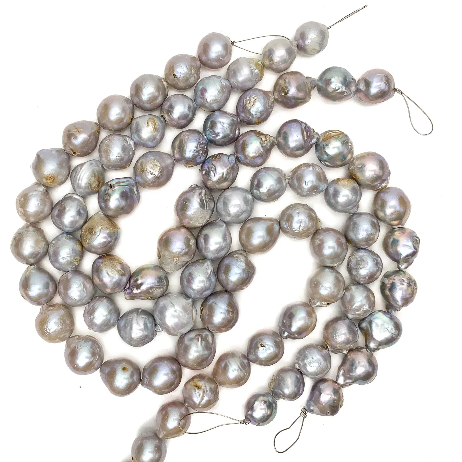 Rainbow Silver Round Freshwater Pearl Bead Strand