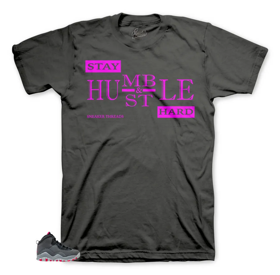 Retro 10 Rush Pink Shirt - Humble - Charcoal