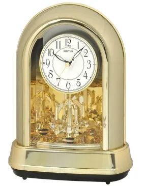 Rhythm Crystal Dulcet Musical Motion Clock - Champagne Gold-Tone - Swarovski