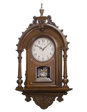 Rhythm WSM Elizabeth II Chiming Musical German Style Wall Clock - Walnut Case