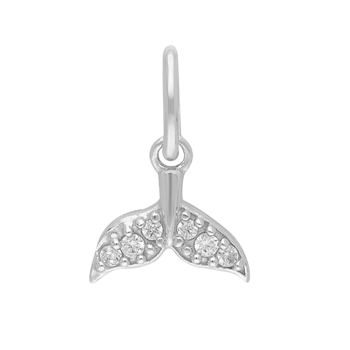 Roma Whale Tail CZ Charm (Silver)