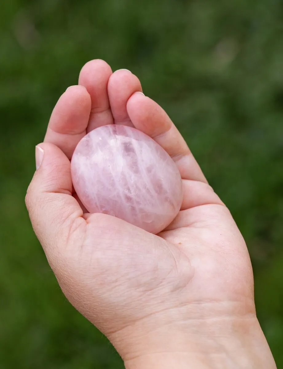 Rose Quartz Palm Stone for Love