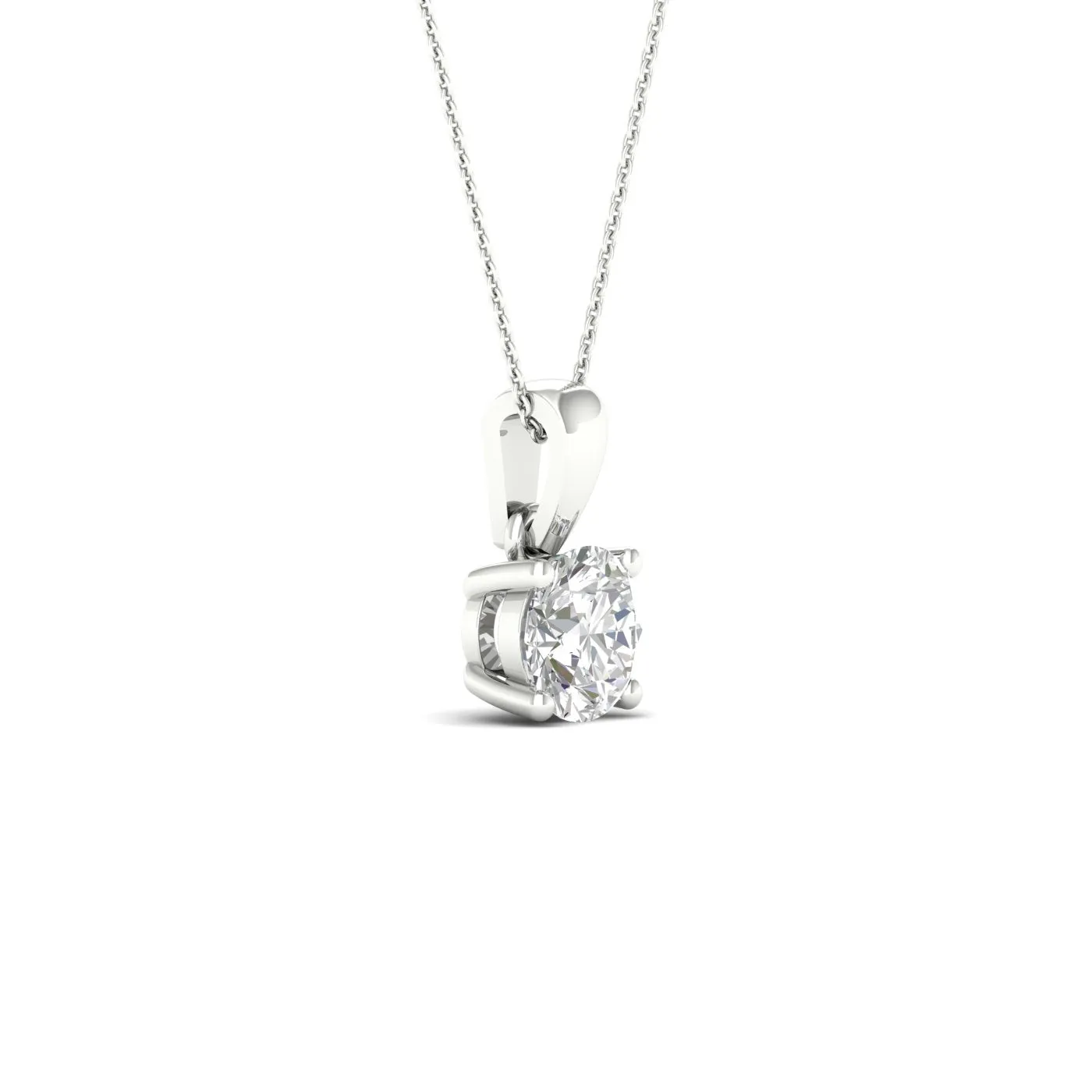 Round Diamond Pendant with Chain