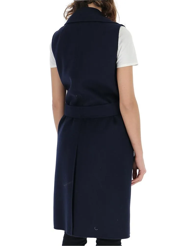 'S Max Mara Sleeveless Belted Coat