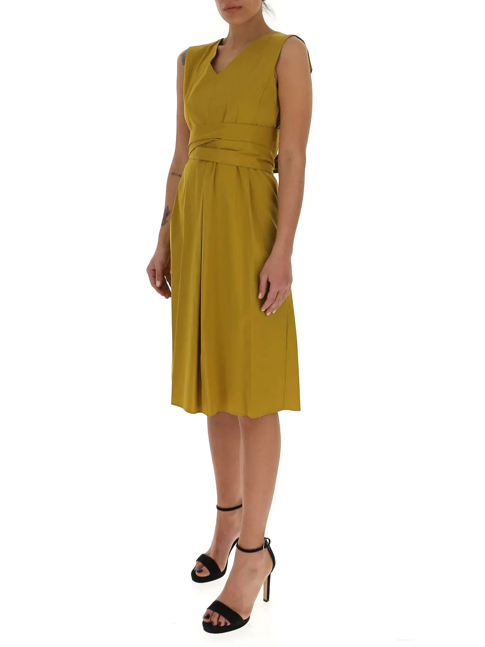 'S Max Mara Sleeveless Belted Dress