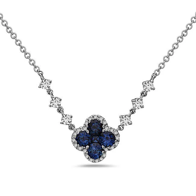 Sapphire & Diamond Clover Pendant