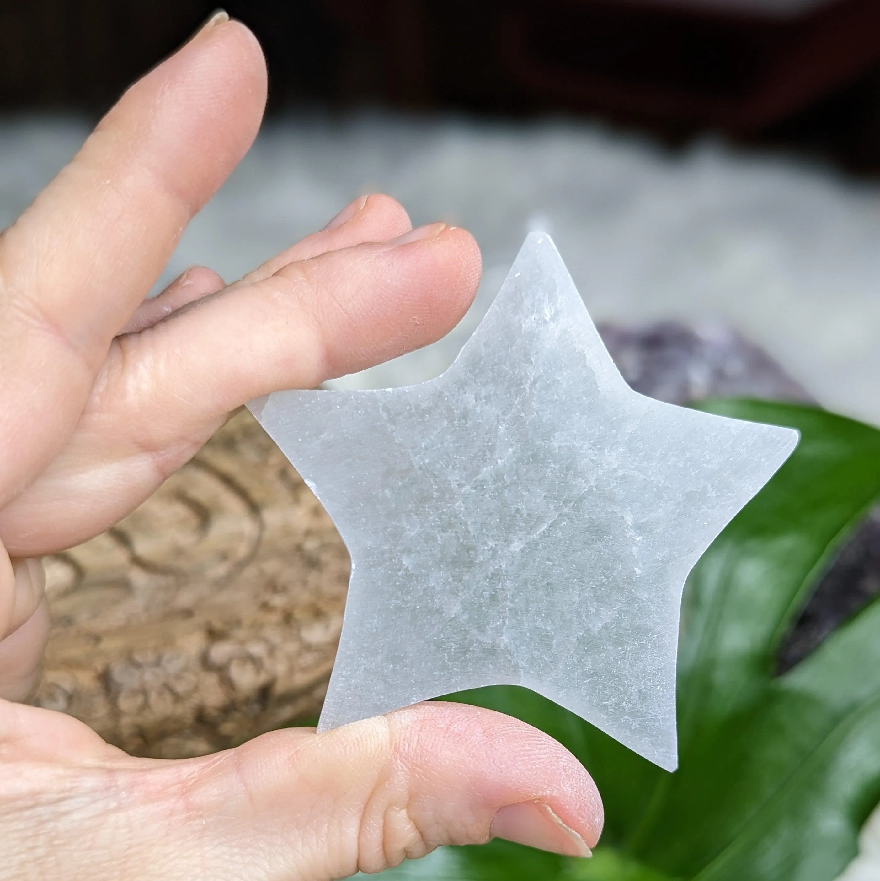 Selenite Moon Tray & Charging Star Carving Set ~ Charge and Amplify