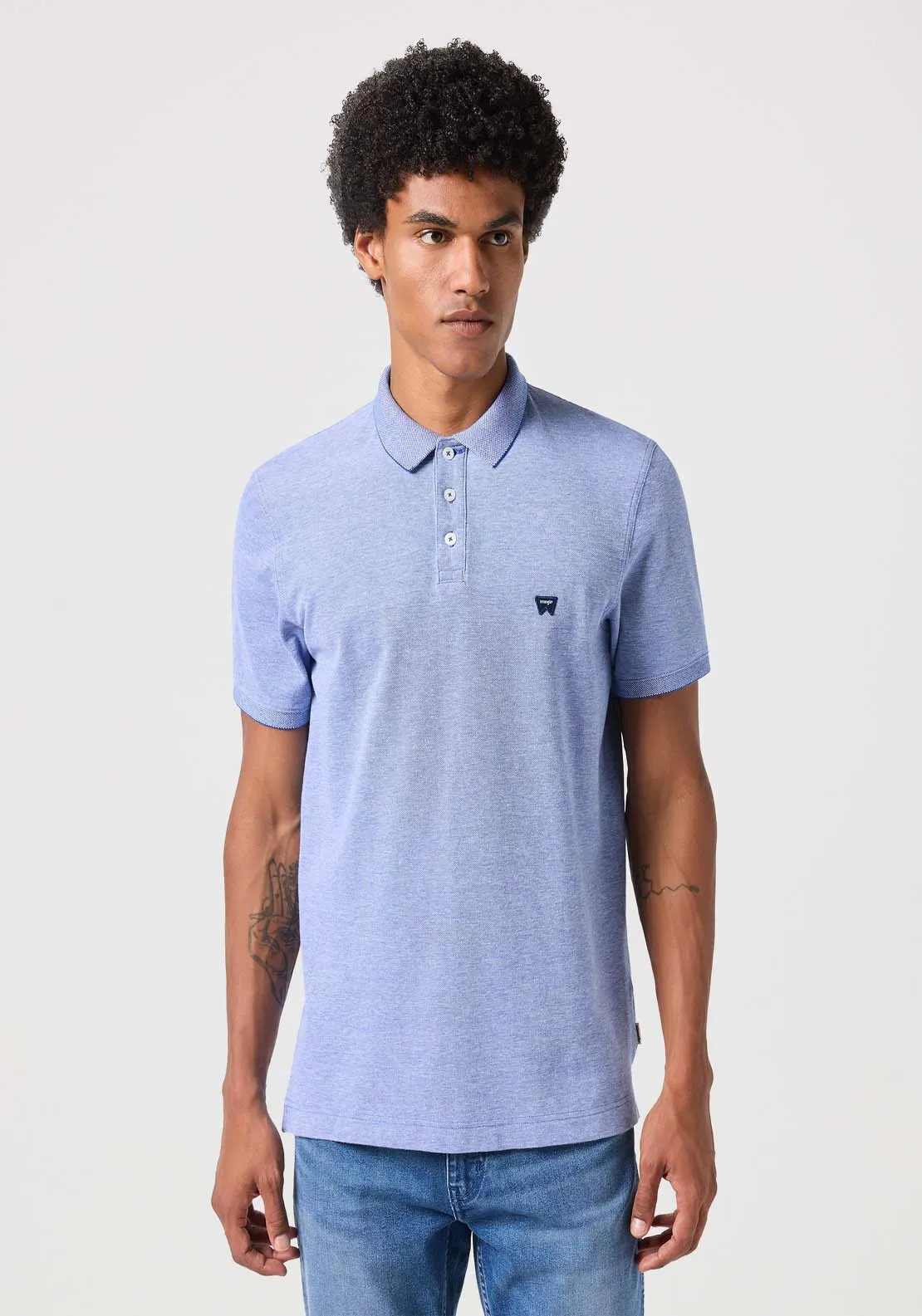 Short Sleeve Refined Polo - Blue