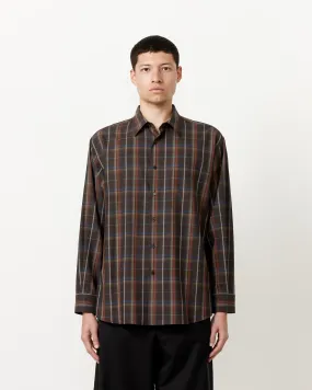 Super Light Check Shirt in Dark Brown