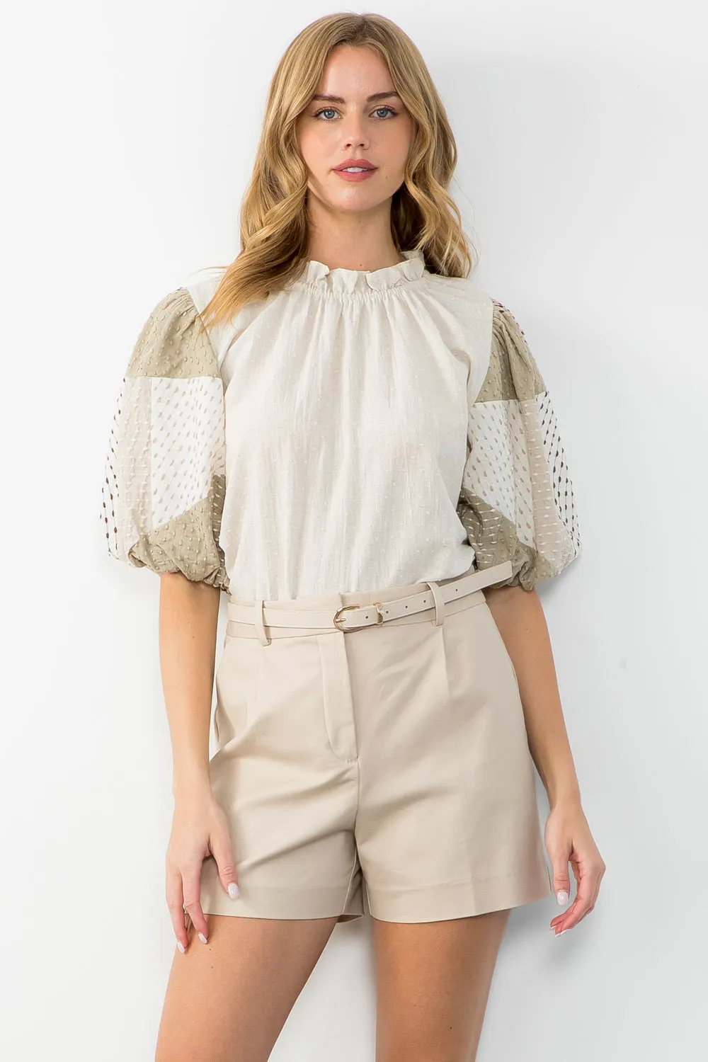 Textured Puff Sleeve Top