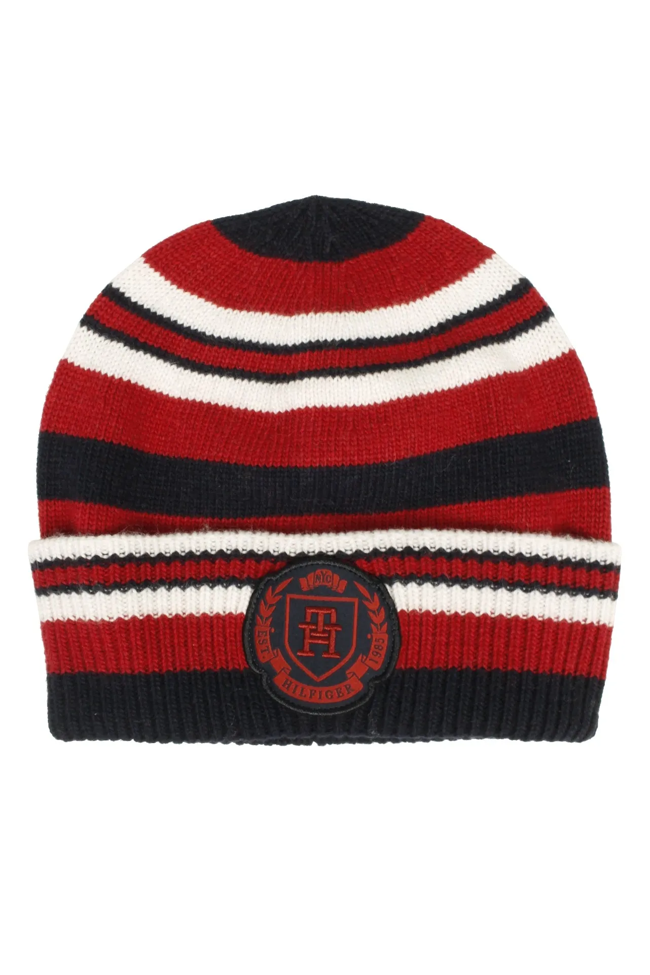 Tommy Hilfiger Mens TH Modern Striped Beanie Hat