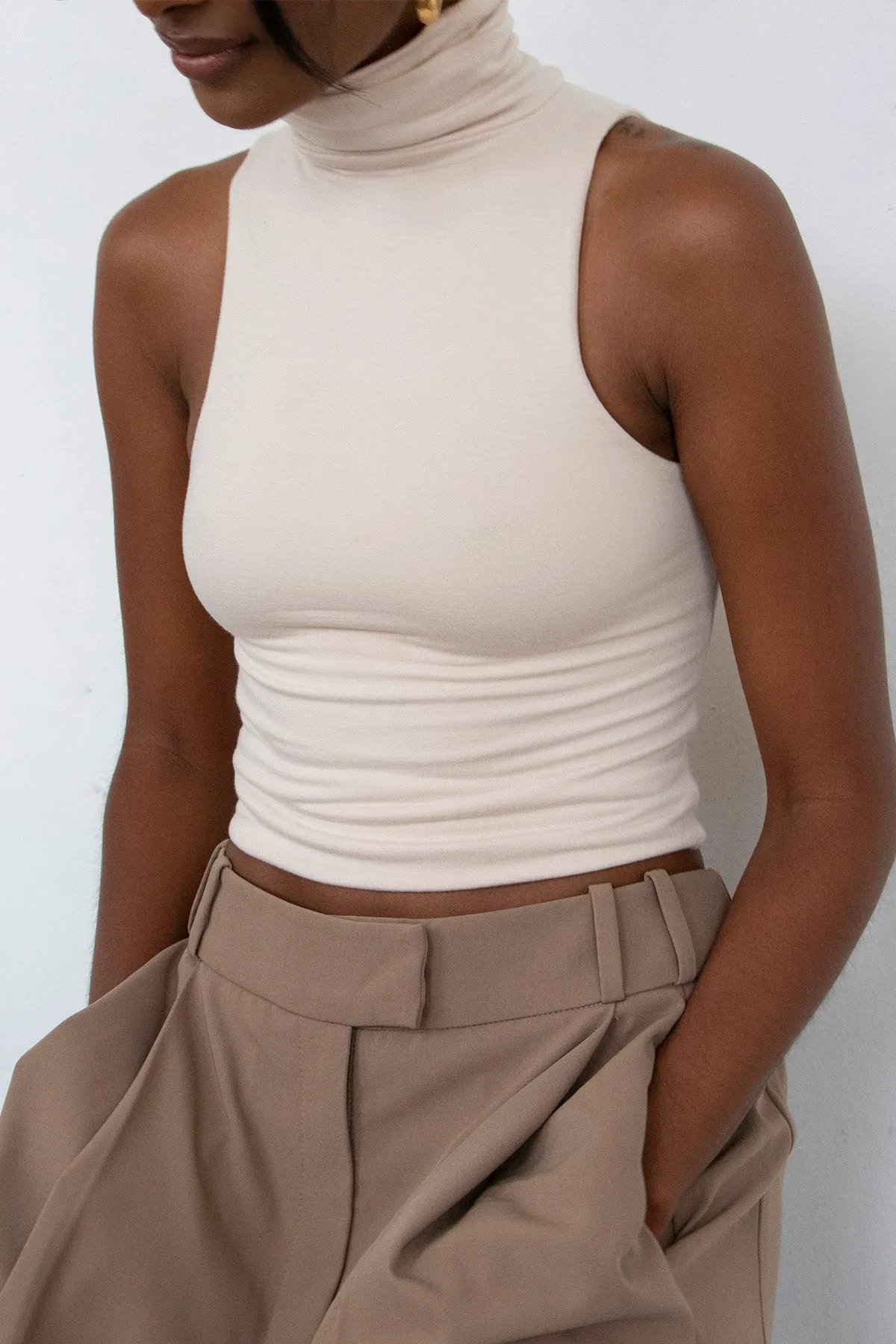 Turtleneck Sleeveless Top