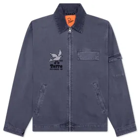 Twilled Bird Wheel Jacket - Washed Blue