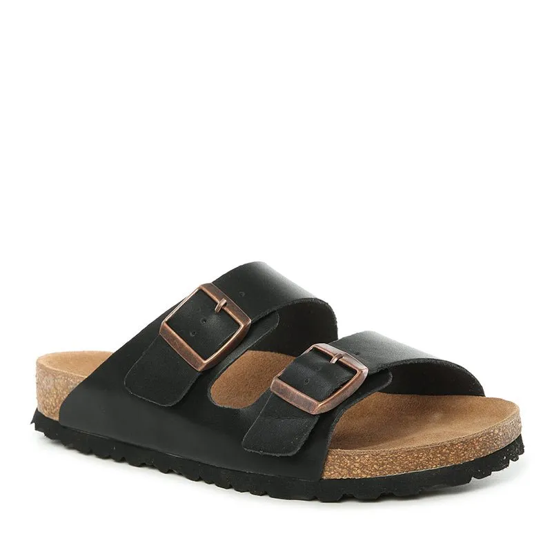 UGG Platinum Buckle Leather Slides