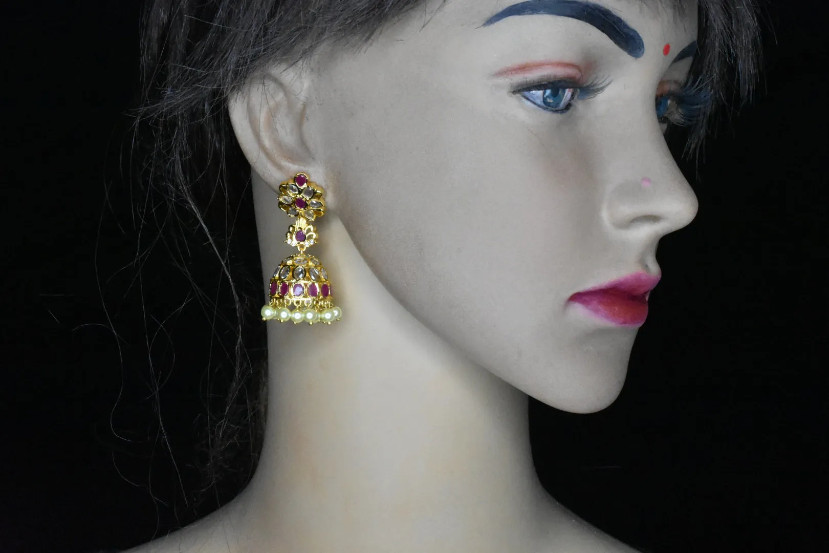 Uncut Diamond Jhumkas