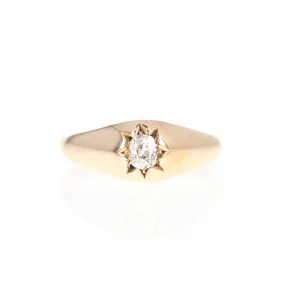 Victorian 14K Rose Gold Old Mine Diamond Ring