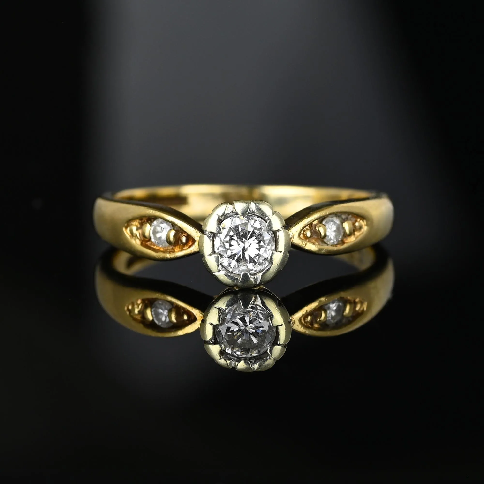 Vintage .25 CTW Diamond Solitaire Ring in Gold