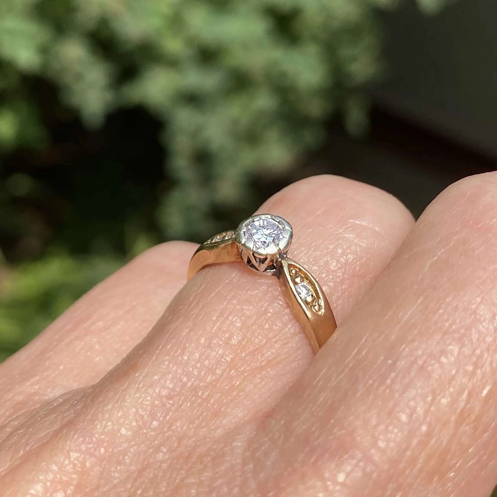 Vintage .25 CTW Diamond Solitaire Ring in Gold